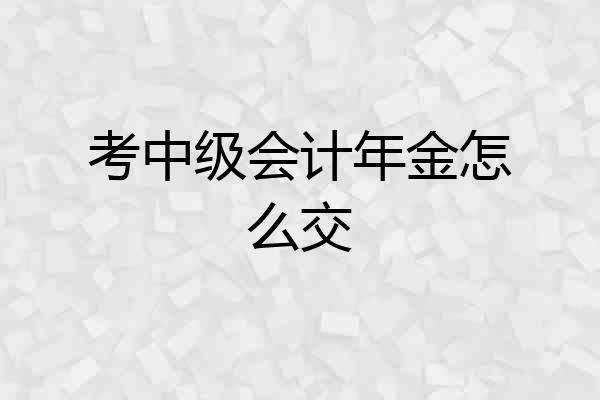 考中级会计年金怎么交