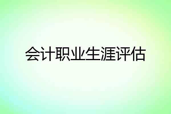 会计职业生涯评估