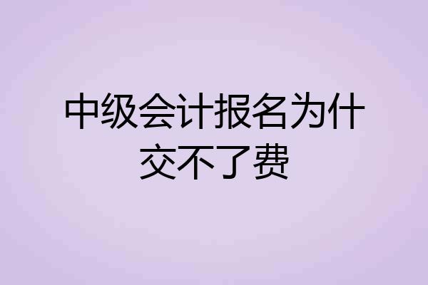 中级会计报名为什交不了费