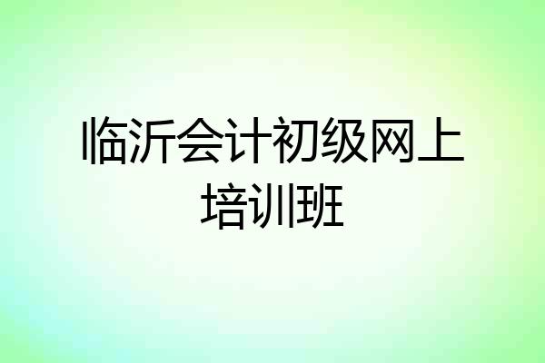 临沂会计初级网上培训班