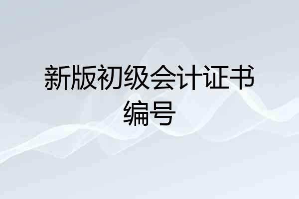 新版初级会计证书编号