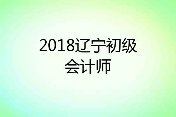 2018辽宁初级会计师