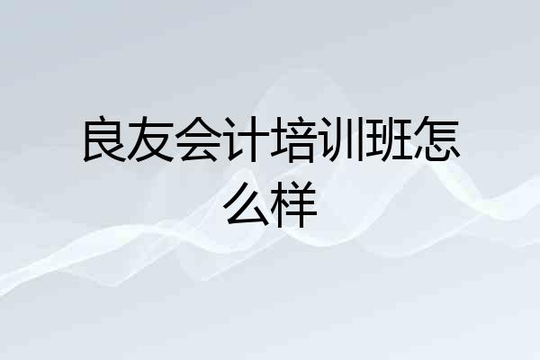 良友会计培训班怎么样