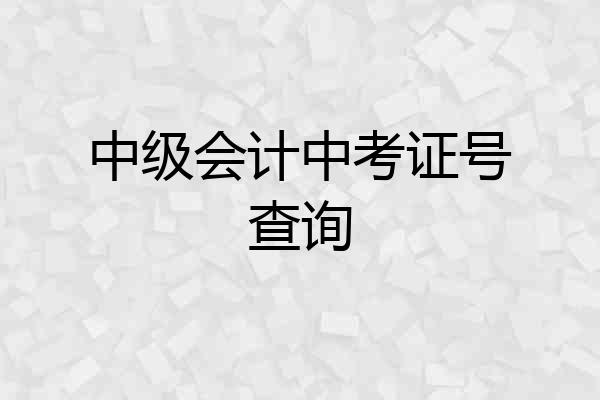 中级会计中考证号查询