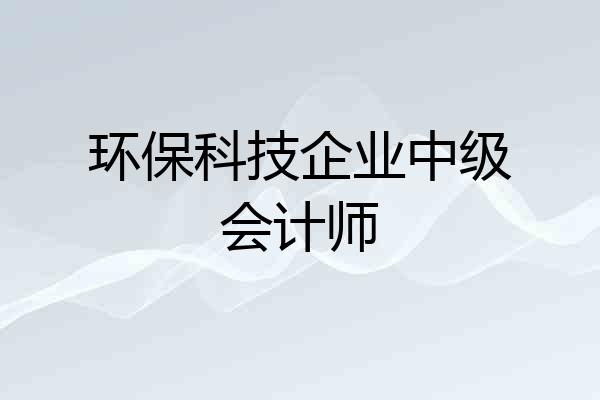 环保科技企业中级会计师