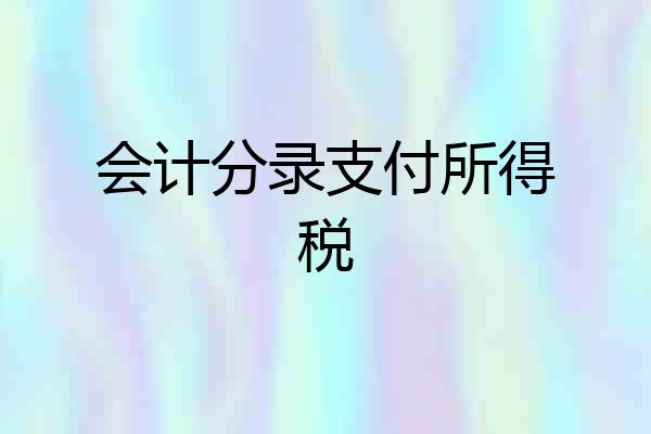 会计分录支付所得税