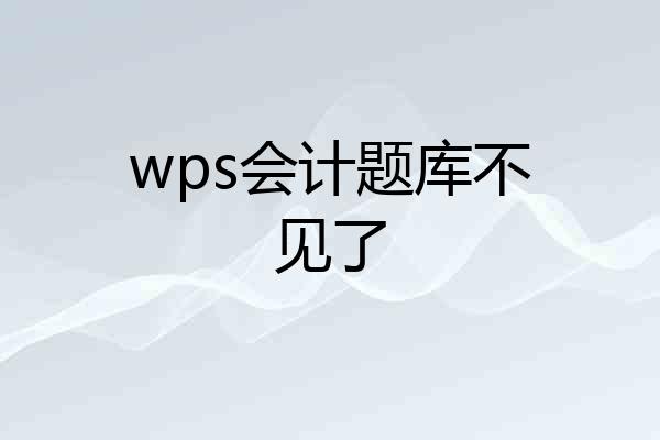 wps会计题库不见了