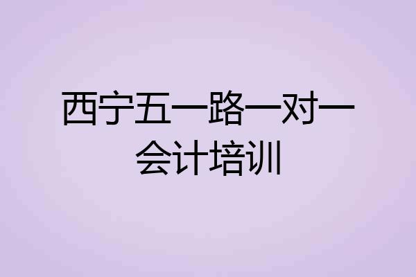 西宁五一路一对一会计培训