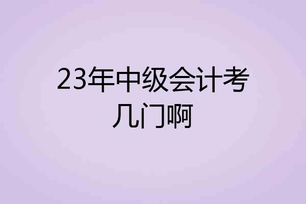 23年中级会计考几门啊