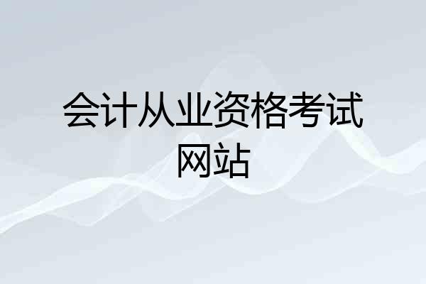 会计从业资格考试网站