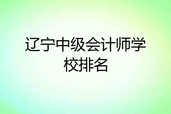 辽宁中级会计师学校排名