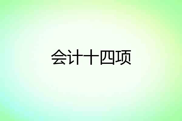 会计十四项