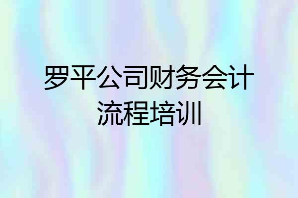 罗平公司财务会计流程培训