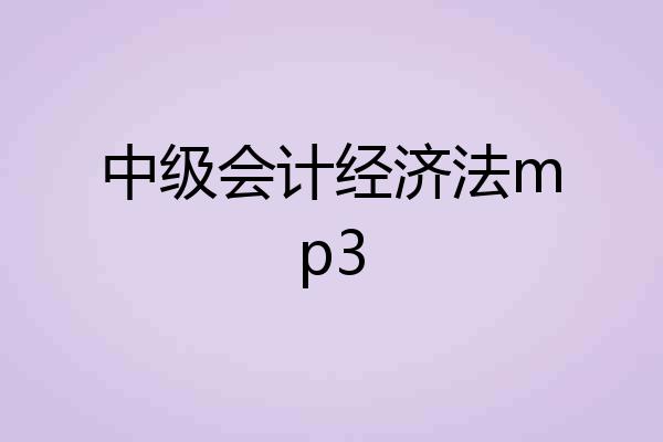 中级会计经济法mp3