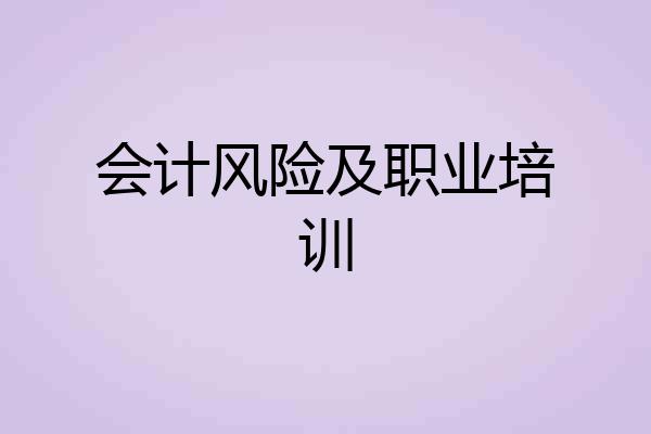 会计风险及职业培训
