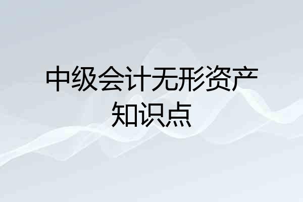 中级会计无形资产知识点