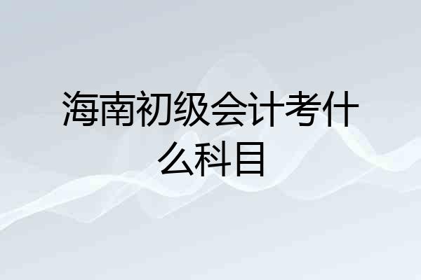 海南初级会计考什么科目