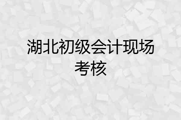 湖北初级会计现场考核