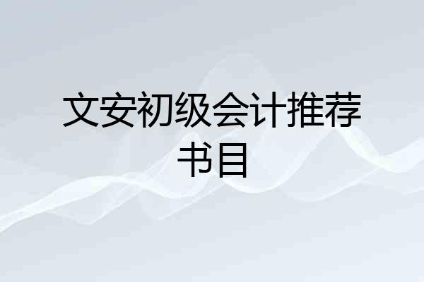 文安初级会计推荐书目