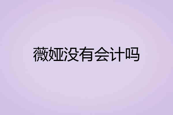 薇娅没有会计吗