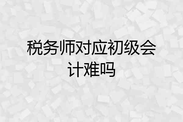 税务师对应初级会计难吗