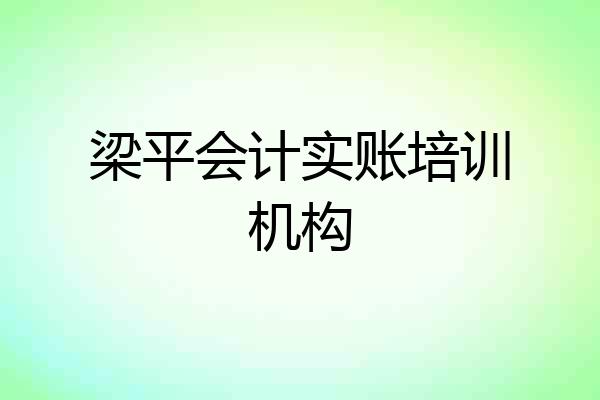 梁平会计实账培训机构