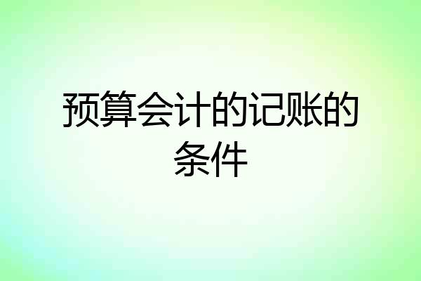 预算会计的记账的条件