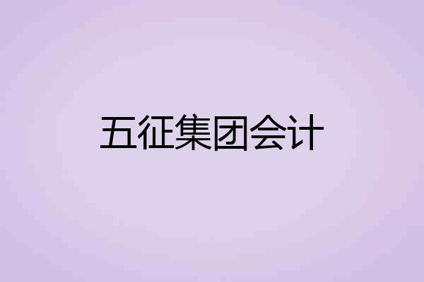 五征集团会计