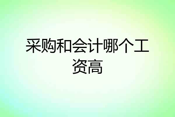 采购和会计哪个工资高