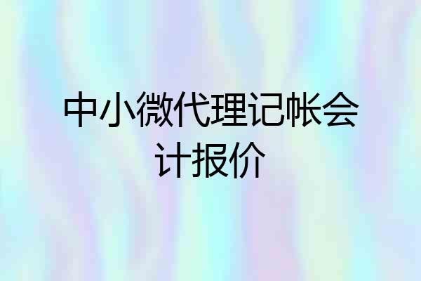 中小微代理记帐会计报价