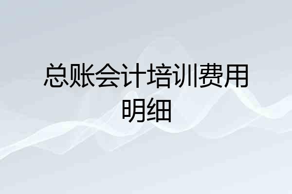 总账会计培训费用明细