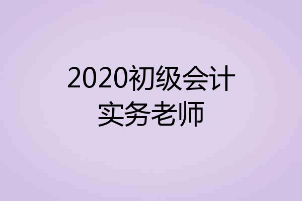 2020初级会计实务老师