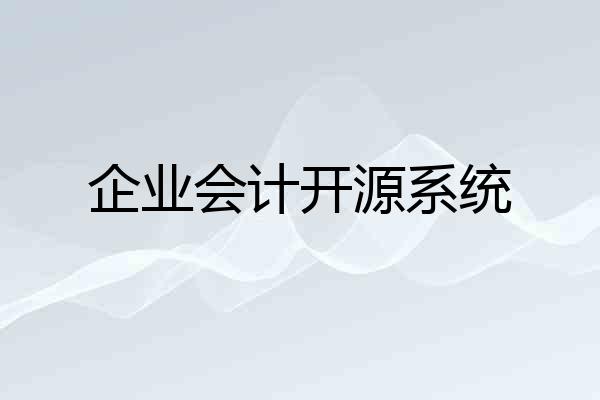 企业会计开源系统