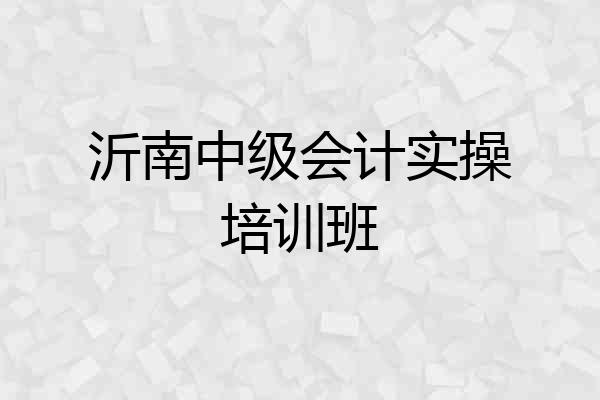 沂南中级会计实操培训班