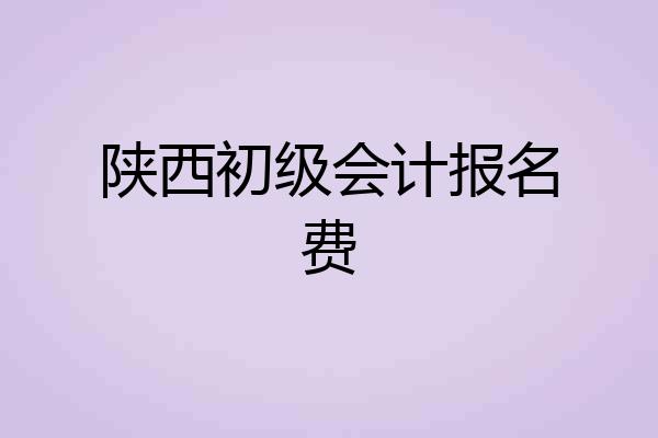 陕西初级会计报名费