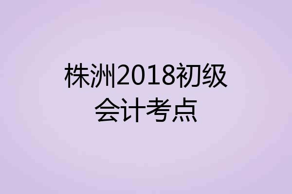 株洲2018初级会计考点