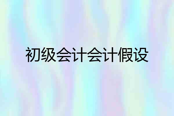 初级会计会计假设