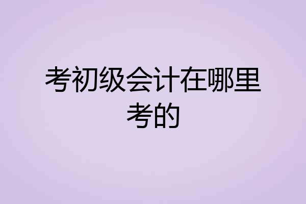 考初级会计在哪里考的