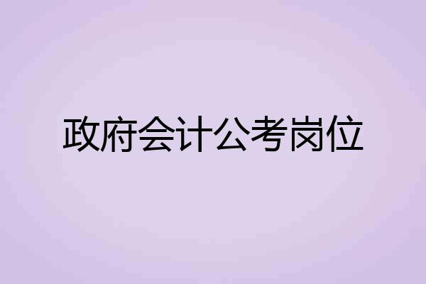 政府会计公考岗位