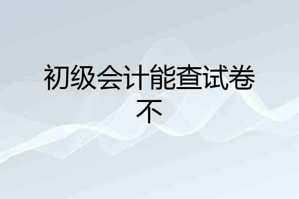 初级会计能查试卷不