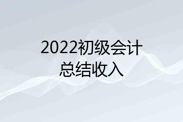 2022初级会计总结收入