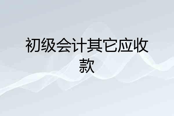 初级会计其它应收款
