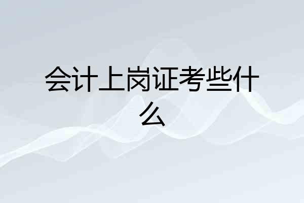 会计上岗证考些什么