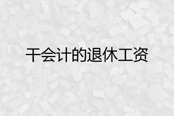 干会计的退休工资