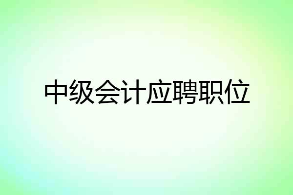 中级会计应聘职位