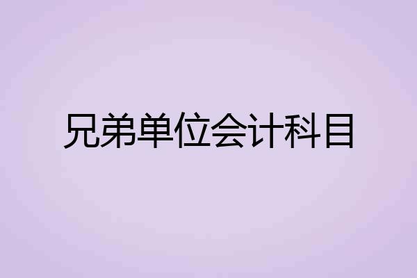 兄弟单位会计科目