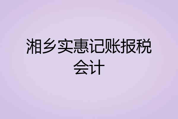 湘乡实惠记账报税会计
