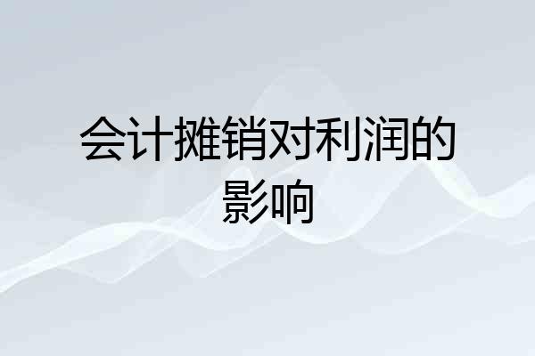 会计摊销对利润的影响