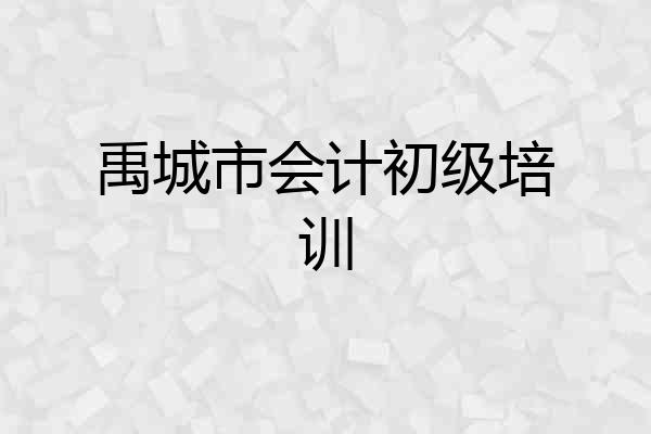 禹城市会计初级培训