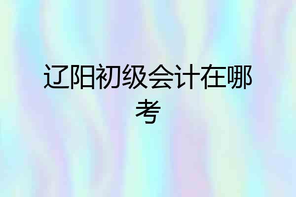 辽阳初级会计在哪考